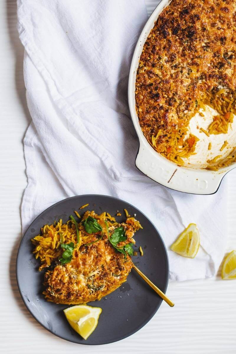 Baked turmeric, tomato & chicken&nbsp;risotto